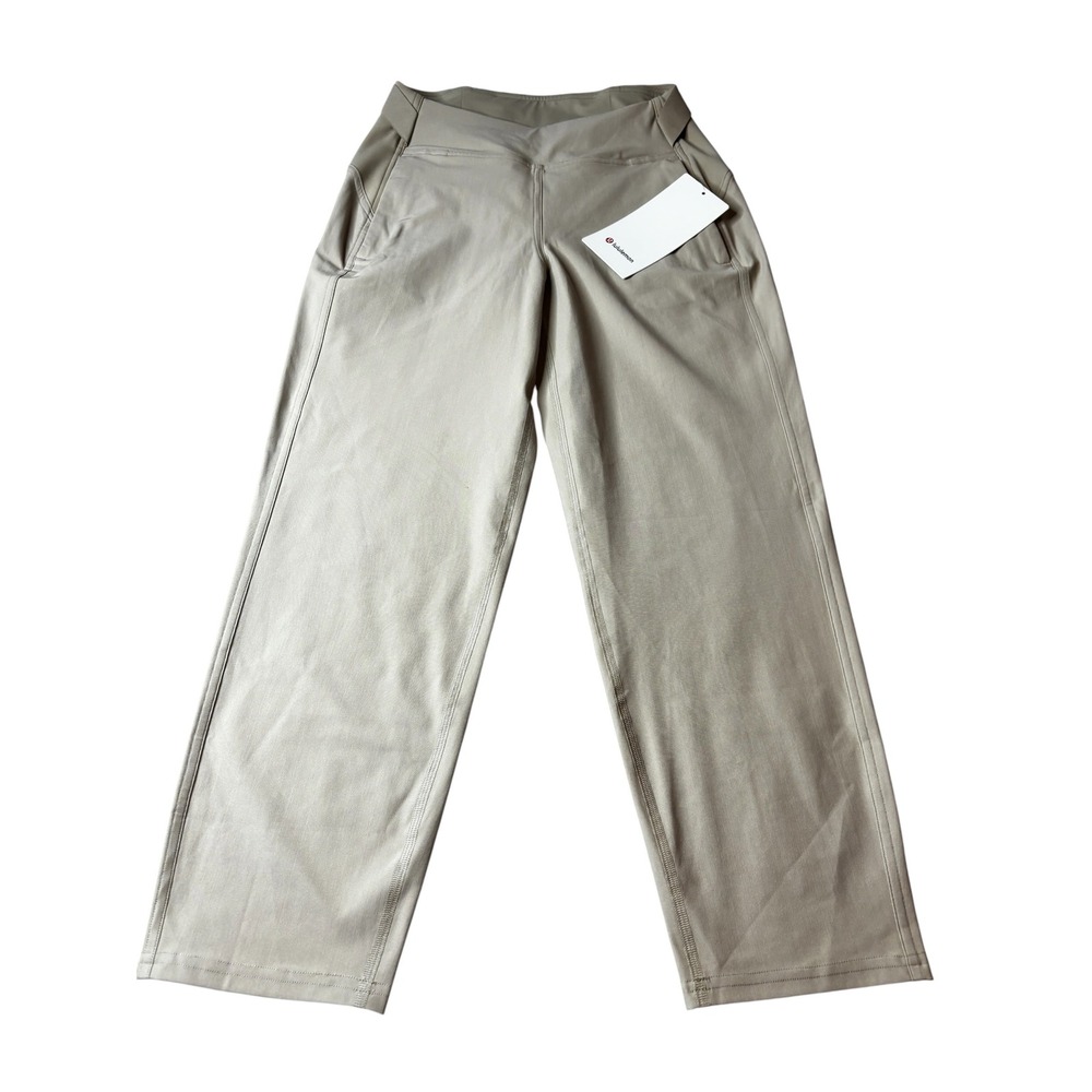 Lululemon Women Beige Wide Leg Crossover Waist Technical Trousers Size 2